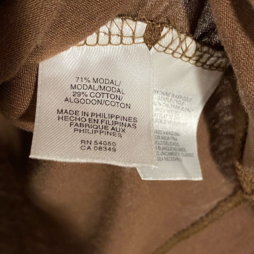 Y2K Nine West Ruched Front Collared V Neck Knit Blouse Brown Size Medium - Picture 5 of 7